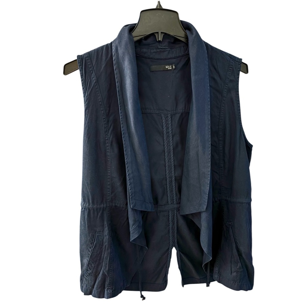 Max Jeans Vest Women’s XL Waterfall Drap - Dark Blue